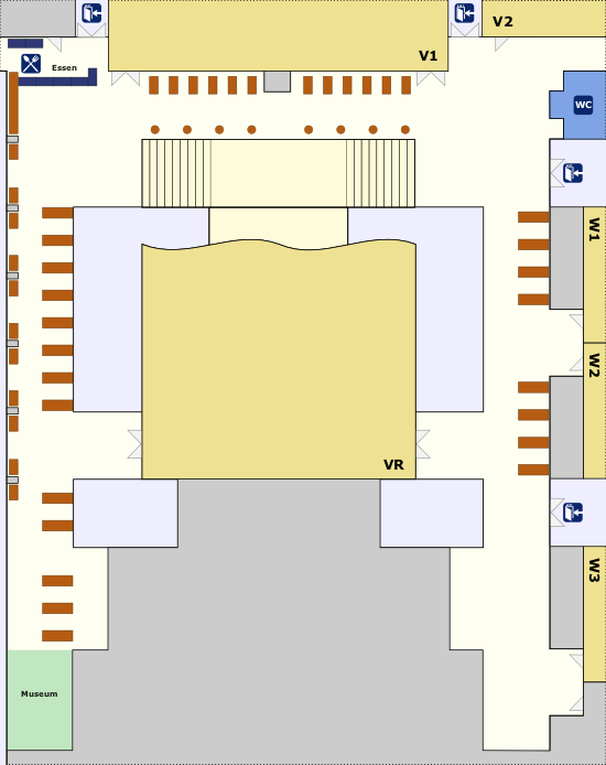 Plan der Ausstellungsfläche (Obergeschoss