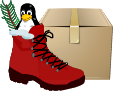 Tux im Nikolausstiefel