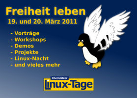 postcard: flying penguin - front